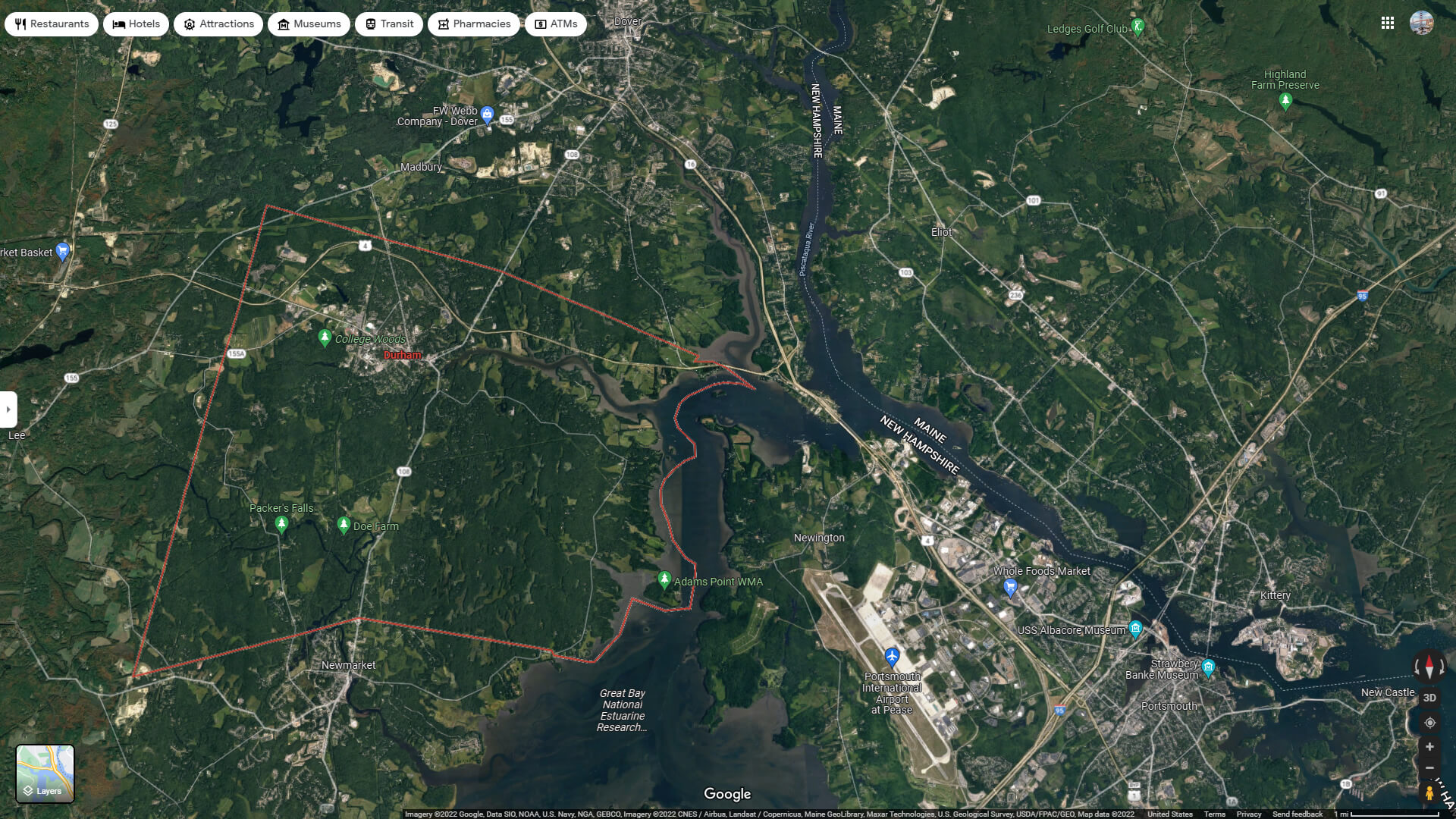 Durham Aerial Map New Hampshire